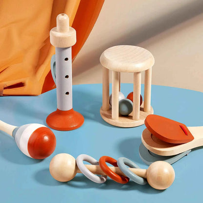 Wooden Musical Instruments Toy Set 5-Piece