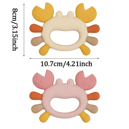 Crab-Shaped Baby Teether | Food-Grade Silicone | BPA-Free