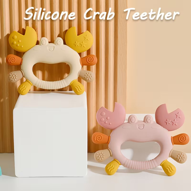 Crab-Shaped Baby Teether | Food-Grade Silicone | BPA-Free