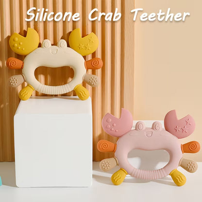 Crab-Shaped Baby Teether | Food-Grade Silicone | BPA-Free